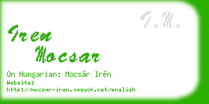 iren mocsar business card
