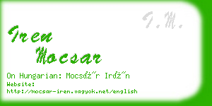 iren mocsar business card